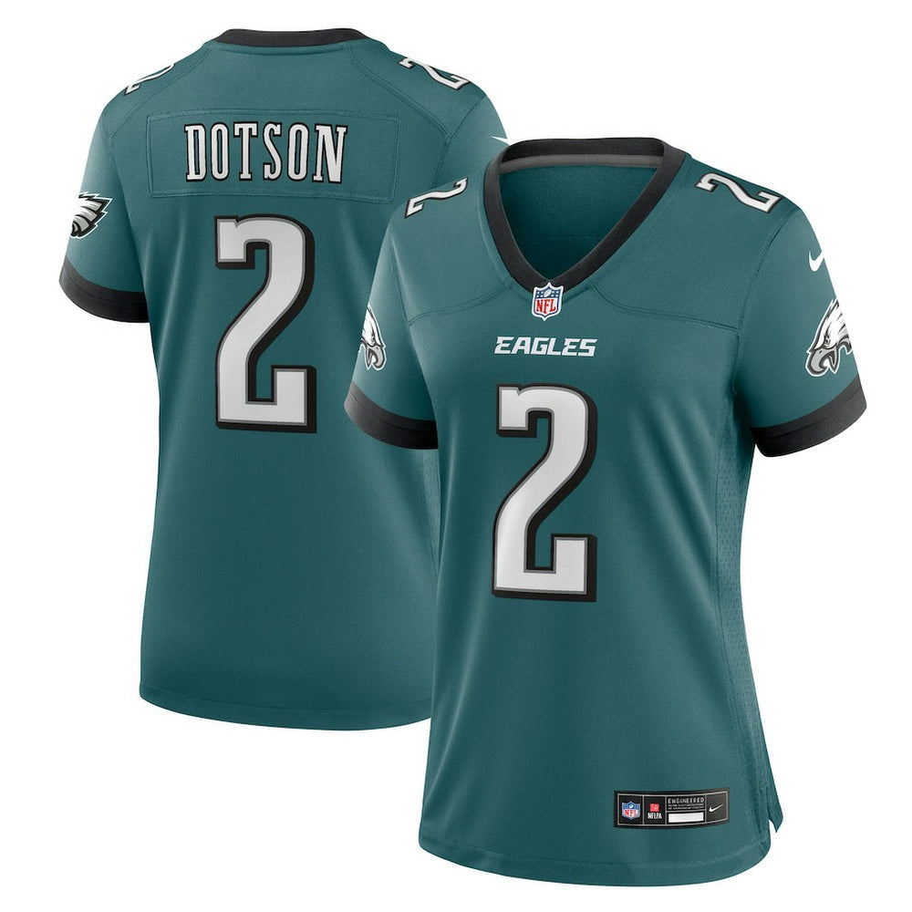 NFL Jahan Dotson Philadelphia Eagles Women's Team Game Jersey - Midnight Green