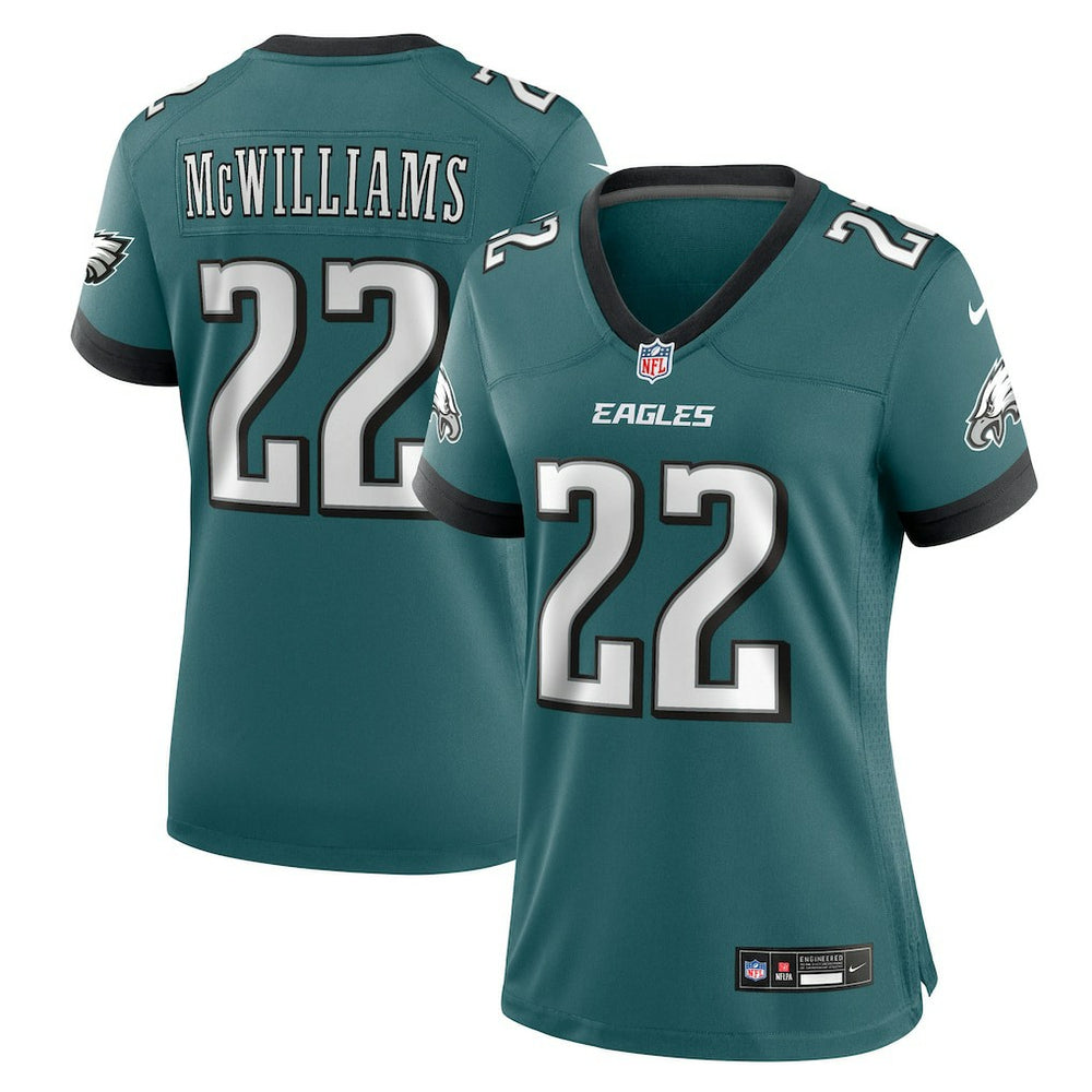 NFL Mac McWilliams Philadelphia Eagles Women's Team Game Jersey - Midnight Green