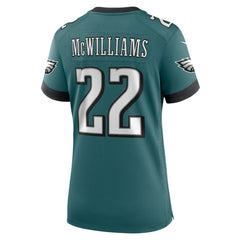 NFL Mac McWilliams Philadelphia Eagles Women's Team Game Jersey - Midnight Green