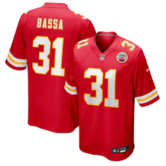 NFL Jeffrey Bassa Kansas City Chiefs Team Game Jersey - Red