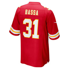 NFL Jeffrey Bassa Kansas City Chiefs Team Game Jersey - Red
