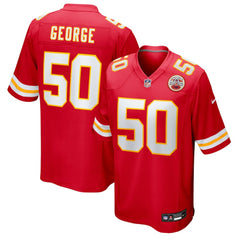 NFL Brandon George Kansas City Chiefs Team Game Jersey - Red