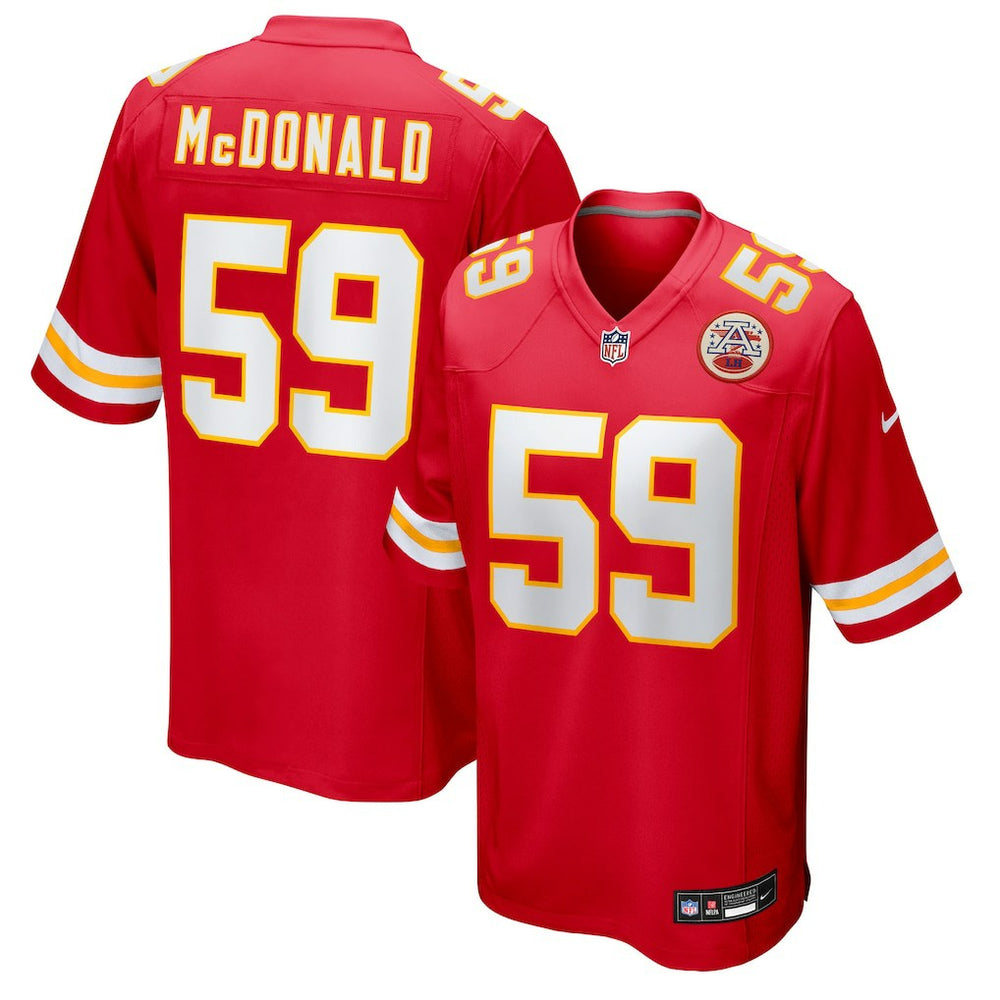 NFL Cooper McDonald Kansas City Chiefs Team Game Jersey - Red