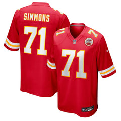 NFL Josh Simmons Kansas City Chiefs Team Game Jersey - Red