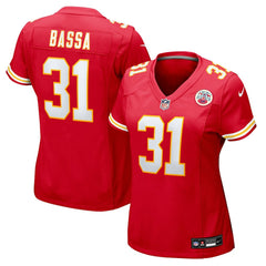 NFL Jeffrey Bassa Kansas City Chiefs Women's Team Game Jersey - Red