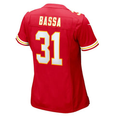 NFL Jeffrey Bassa Kansas City Chiefs Women's Team Game Jersey - Red
