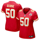 NFL Brandon George Kansas City Chiefs Women's Team Game Jersey - Red