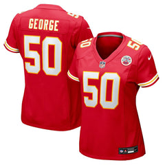 NFL Brandon George Kansas City Chiefs Women's Team Game Jersey - Red