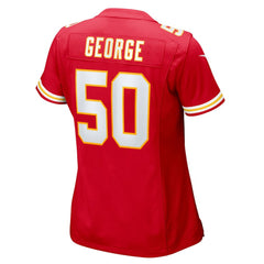 NFL Brandon George Kansas City Chiefs Women's Team Game Jersey - Red