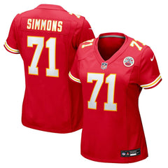 NFL Josh Simmons Kansas City Chiefs Women's Team Game Jersey - Red