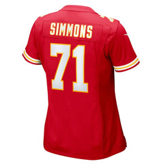 NFL Josh Simmons Kansas City Chiefs Women's Team Game Jersey - Red