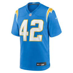 NFL Tucker Fisk Los Angeles Chargers Team Game Jersey - Powder Blue