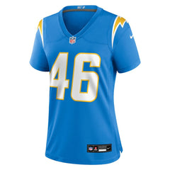 NFL Nikko Reed Los Angeles Chargers Women's Team Game Jersey - Powder Blue