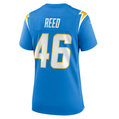 NFL Nikko Reed Los Angeles Chargers Women's Team Game Jersey - Powder Blue
