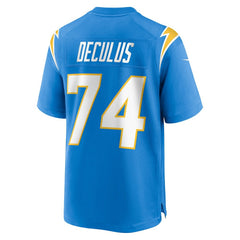 NFL Austin Deculus Los Angeles Chargers Team Game Jersey - Powder Blue