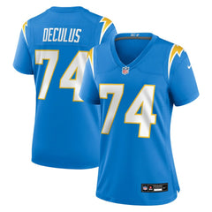 NFL Austin Deculus Los Angeles Chargers Women's Team Game Jersey - Powder Blue