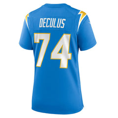 NFL Austin Deculus Los Angeles Chargers Women's Team Game Jersey - Powder Blue
