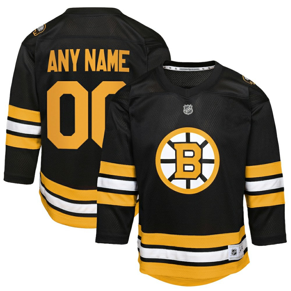 NHL Boston Bruins Youth Home Custom Replica Jersey - Black