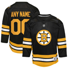 NHL Boston Bruins Youth Home Custom Replica Jersey - Black