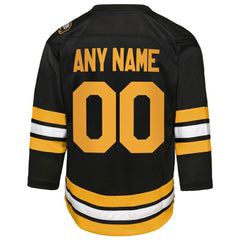 NHL Boston Bruins Youth Home Custom Replica Jersey - Black