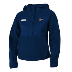 Detroit Tigers Columbia Women's Cloud Point Hooded Fleece Half-Snap Pullover Jacket - Navy Jackets