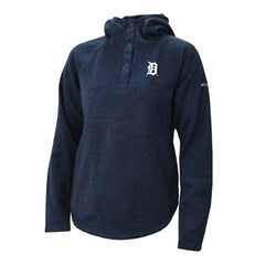Detroit Tigers Columbia Women's Half-Snap Pullover Hoodie - Navy Hoodies
