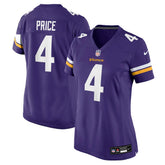 NFL Myles Price Minnesota Vikings Women's Team Game Jersey - Purple