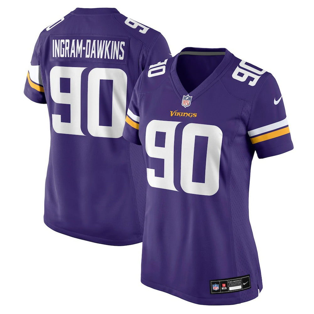 NFL Tyrion Ingram-Dawkins Minnesota Vikings Women's Team Game Jersey - Purple