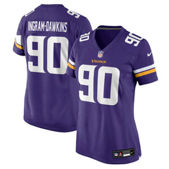 NFL Tyrion Ingram-Dawkins Minnesota Vikings Women's Team Game Jersey - Purple