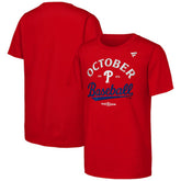 Philadelphia Phillies Fanatics Youth 2025 MLB Postseason Locker Room T-Shirt - Red T-shirts