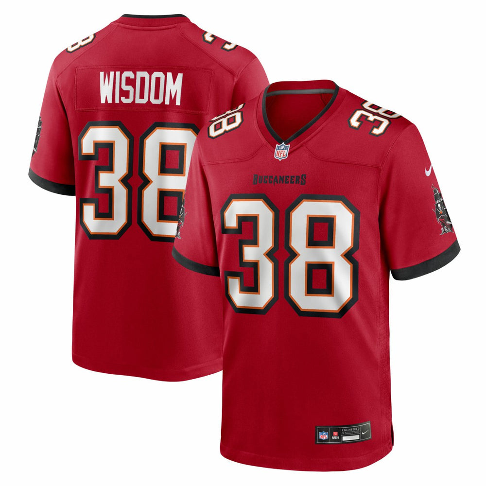 NFL Rashad Wisdom Tampa Bay Buccaneers Team Game Jersey - Red