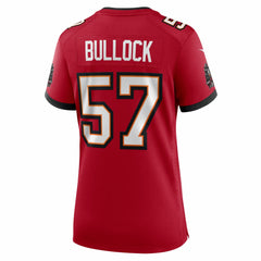 NFL John Bullock Tampa Bay Buccaneers Women's Team Game Jersey - Red