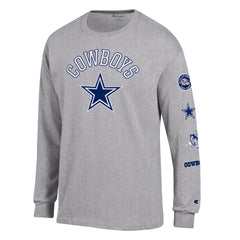 Dallas Cowboys Champion Seal Long Sleeve T-Shirt Heather Gray