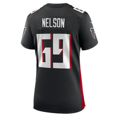 NFL Jack Nelson Atlanta Falcons Women's Team Game Jersey - Black