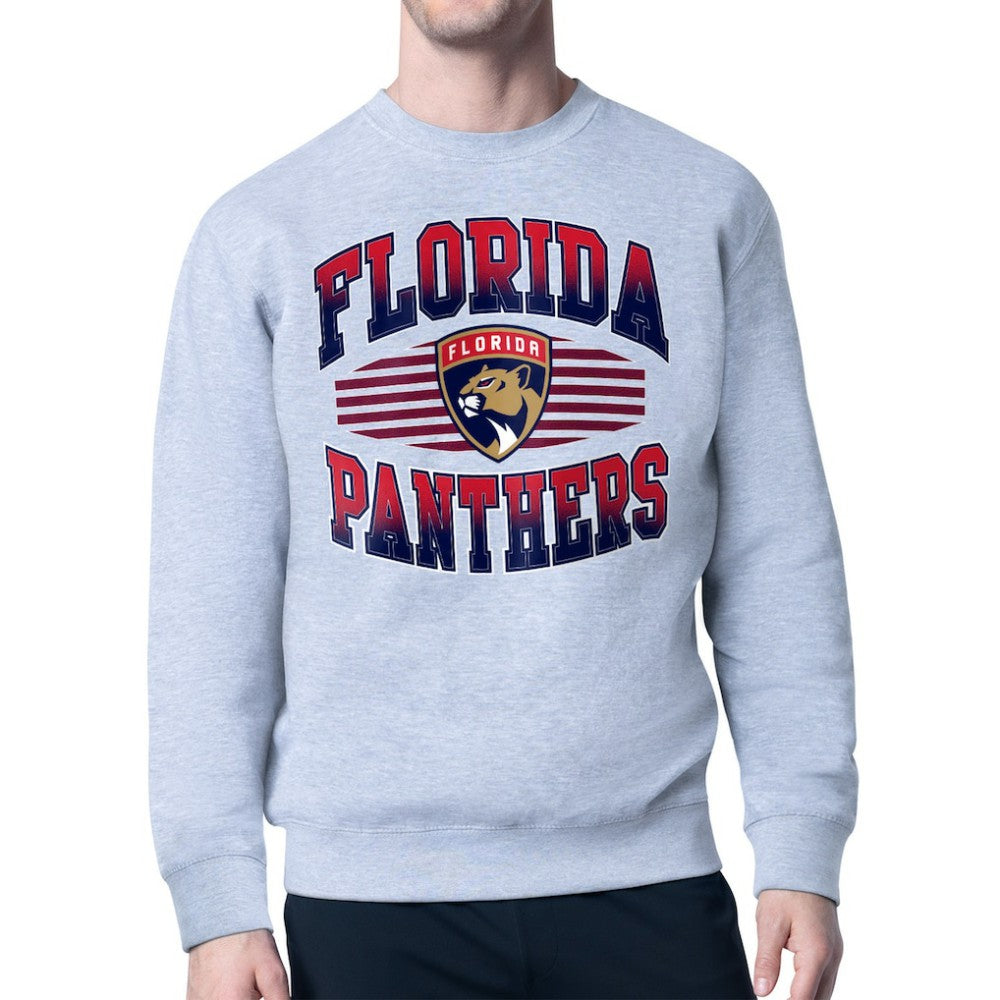 NHL Florida Panthers Starter Team Grit Graphic Fleece Pullover Sweatshirt - Gray