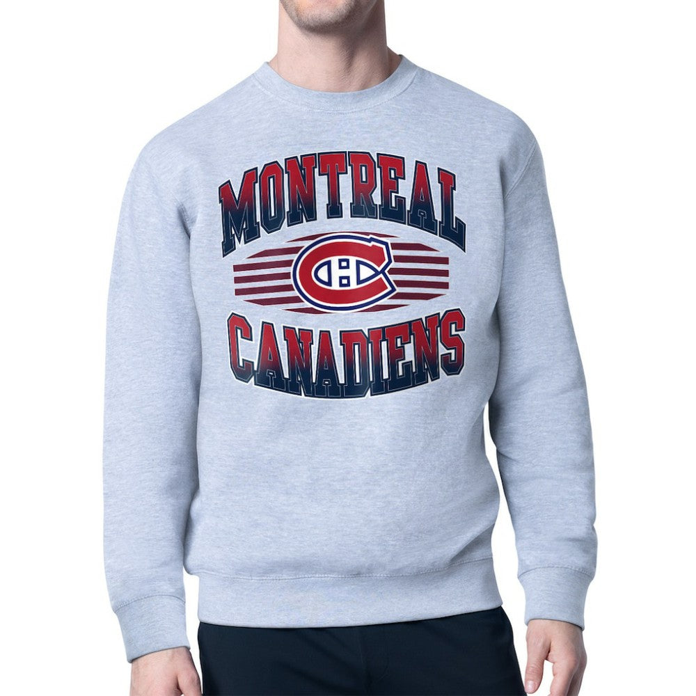 NHL Montreal Canadiens Starter Team Grit Graphic Fleece Pullover Sweatshirt - Gray