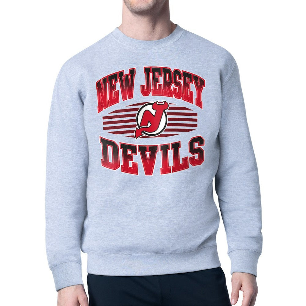 NHL New Jersey Devils Starter Team Grit Graphic Fleece Pullover Sweatshirt - Gray