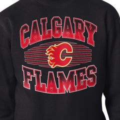 NHL Calgary Flames Starter Team Grit Graphic Fleece Pullover Sweatshirt - Black