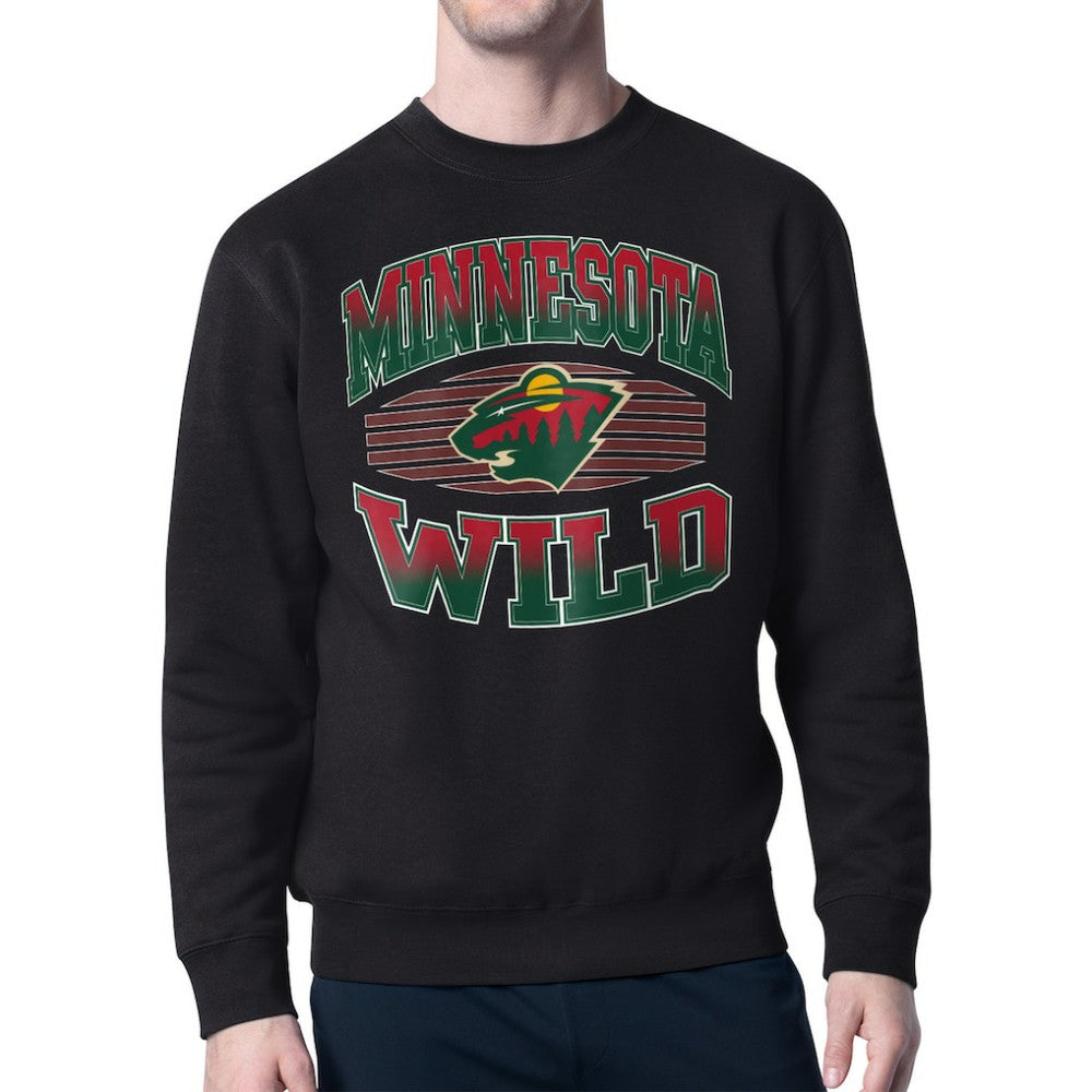 NHL Minnesota Wild Starter Team Grit Graphic Fleece Pullover Sweatshirt - Black