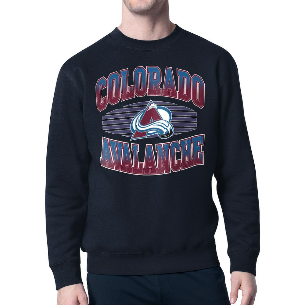 NHL Colorado Avalanche Starter Team Grit Graphic Fleece Pullover Sweatshirt - Navy