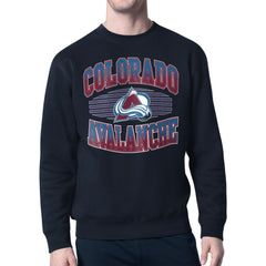 NHL Colorado Avalanche Starter Team Grit Graphic Fleece Pullover Sweatshirt - Navy