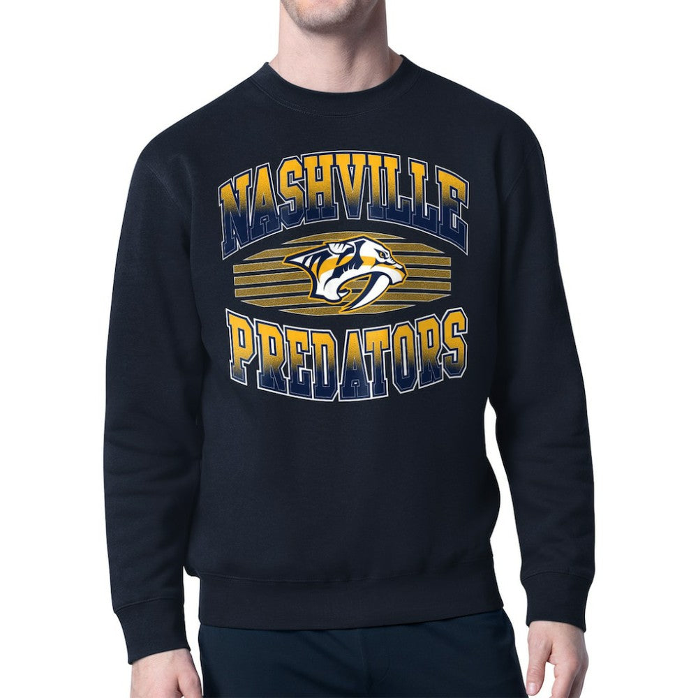 NHL Nashville Predators Starter Team Grit Graphic Fleece Pullover Sweatshirt - Navy