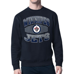 NHL Winnipeg Jets Starter Team Grit Graphic Fleece Pullover Sweatshirt - Navy
