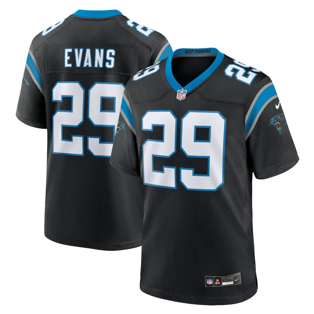 NFL Akayleb Evans Carolina Panthers Team Game Jersey - Black