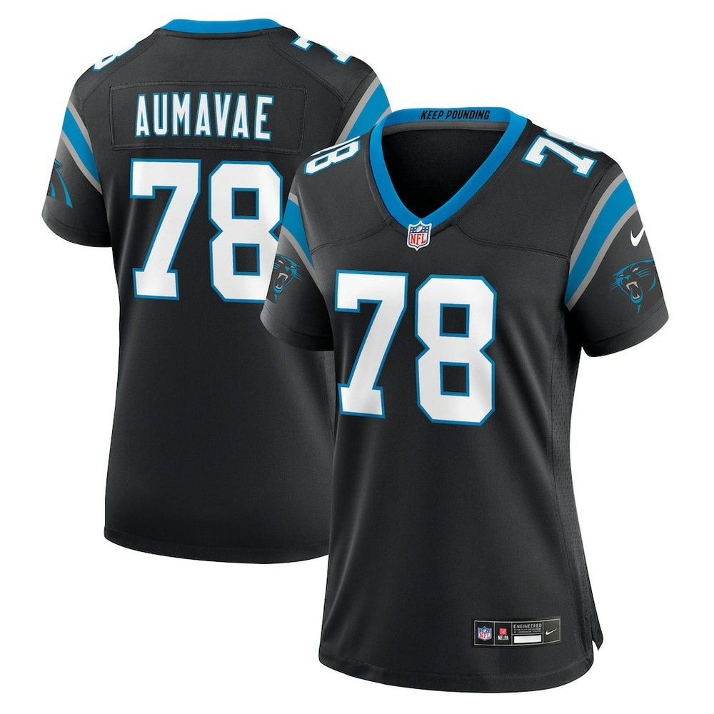 NFL Popo Aumavae Carolina Panthers Women's Team Game Jersey - Black