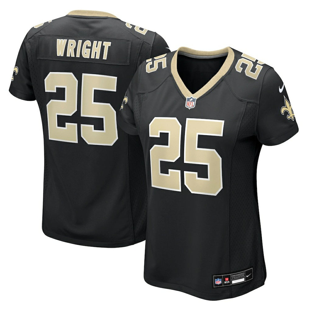 NFL Rejzohn Wright New Orleans Saints Women's Team Game Jersey - Black
