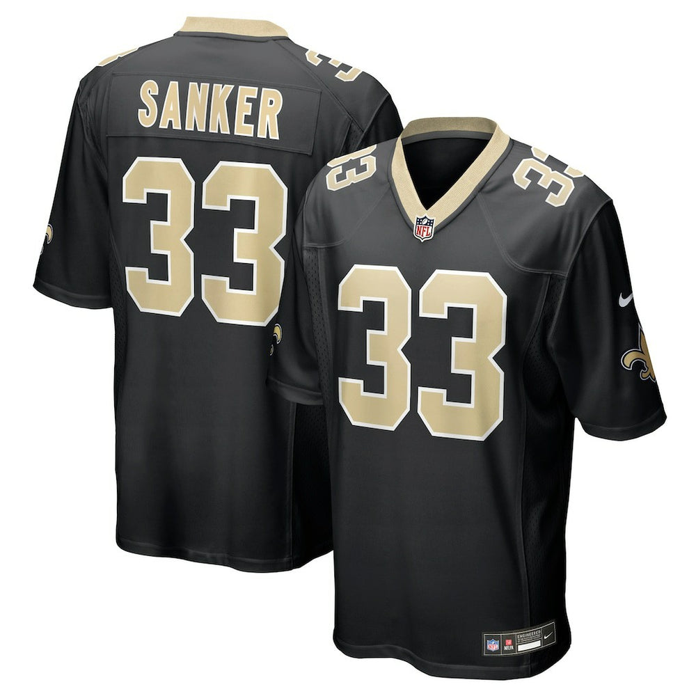 NFL Jonas Sanker New Orleans Saints Team Game Jersey - Black