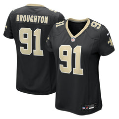 NFL Vernon Broughton New Orleans Saints Women's Team Game Jersey - Black
