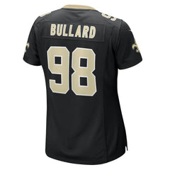 NFL Jonathan Bullard New Orleans Saints Women's Team Game Jersey - Black