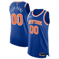 NBA New York Knicks Authentic Custom Jersey - Icon Edition - Blue